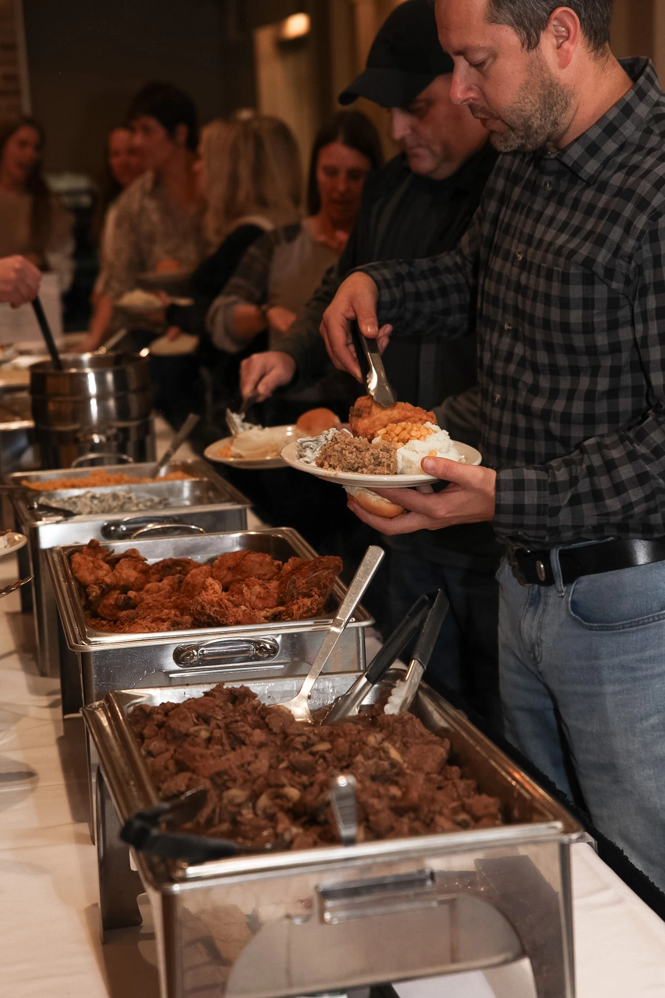 Serving delicious van able food at the buffet