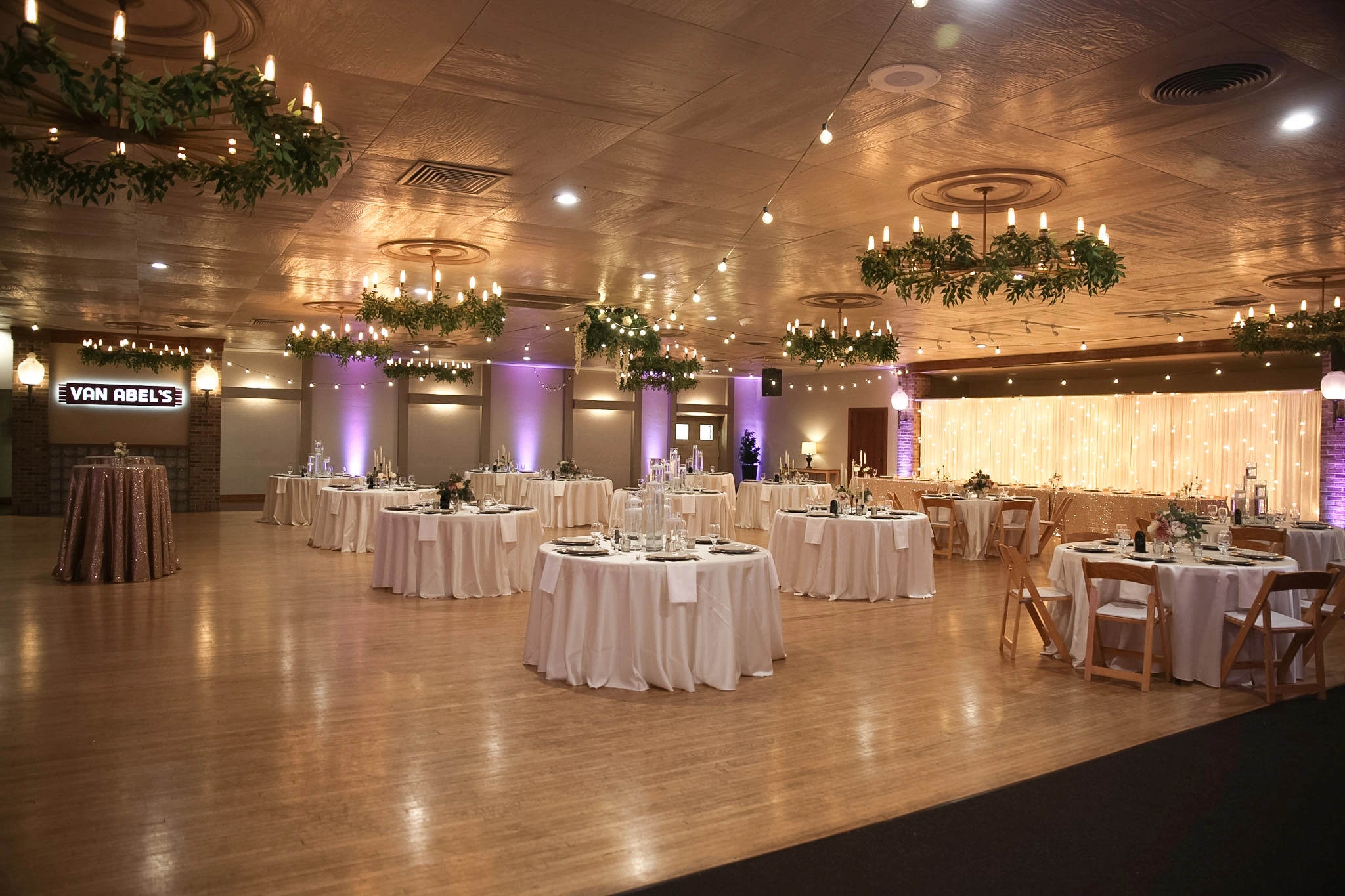 A very well lit up dining room area